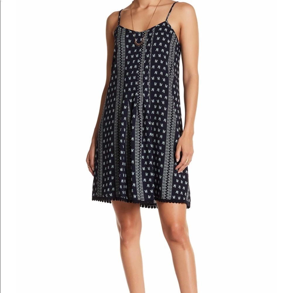 * Collective Concepts Embroidered Trim Pleat Dress